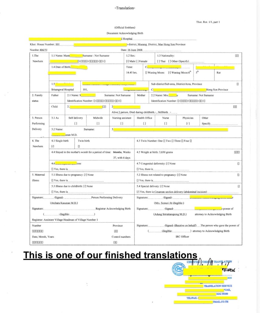 shadaw journal translation service - this is one of our finished work from thai to english translation 